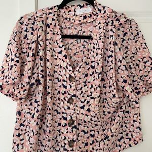 Elodie print crop shirt